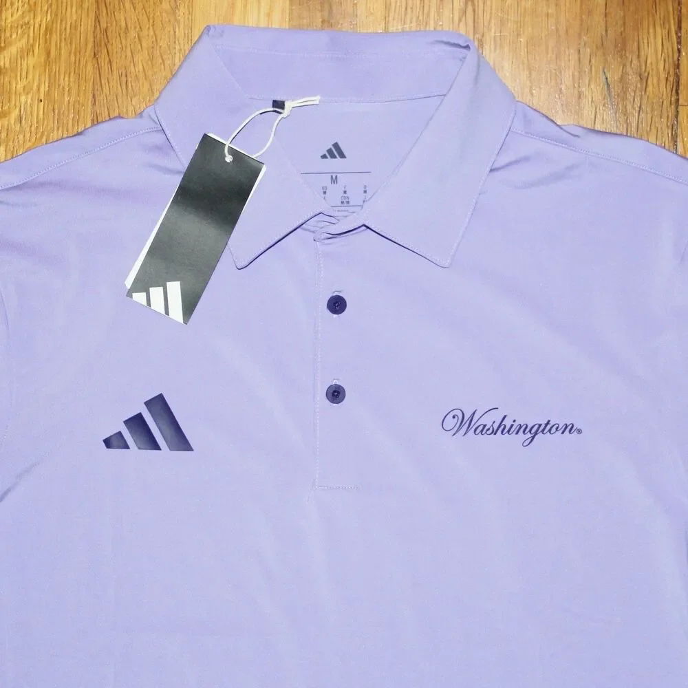 Adidas Washington Huskies Ultimate 365 Golf Polo Mens M Purple